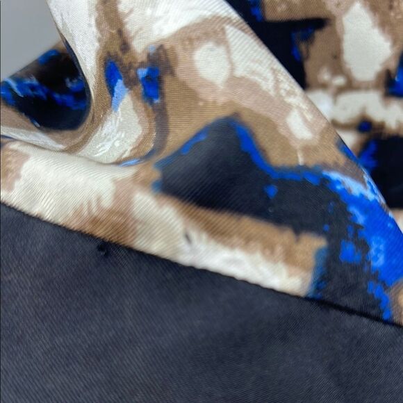 Dana Buchman Blue Black Midi Pleated Silk Skirt - Picture 5 of 5